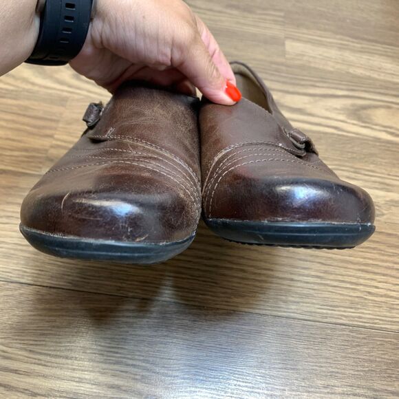 Dansko Womens 38 7.5 8 Franny Loafer Slip On Shoes Burnished Leather Adjustable - Picture 5 of 11